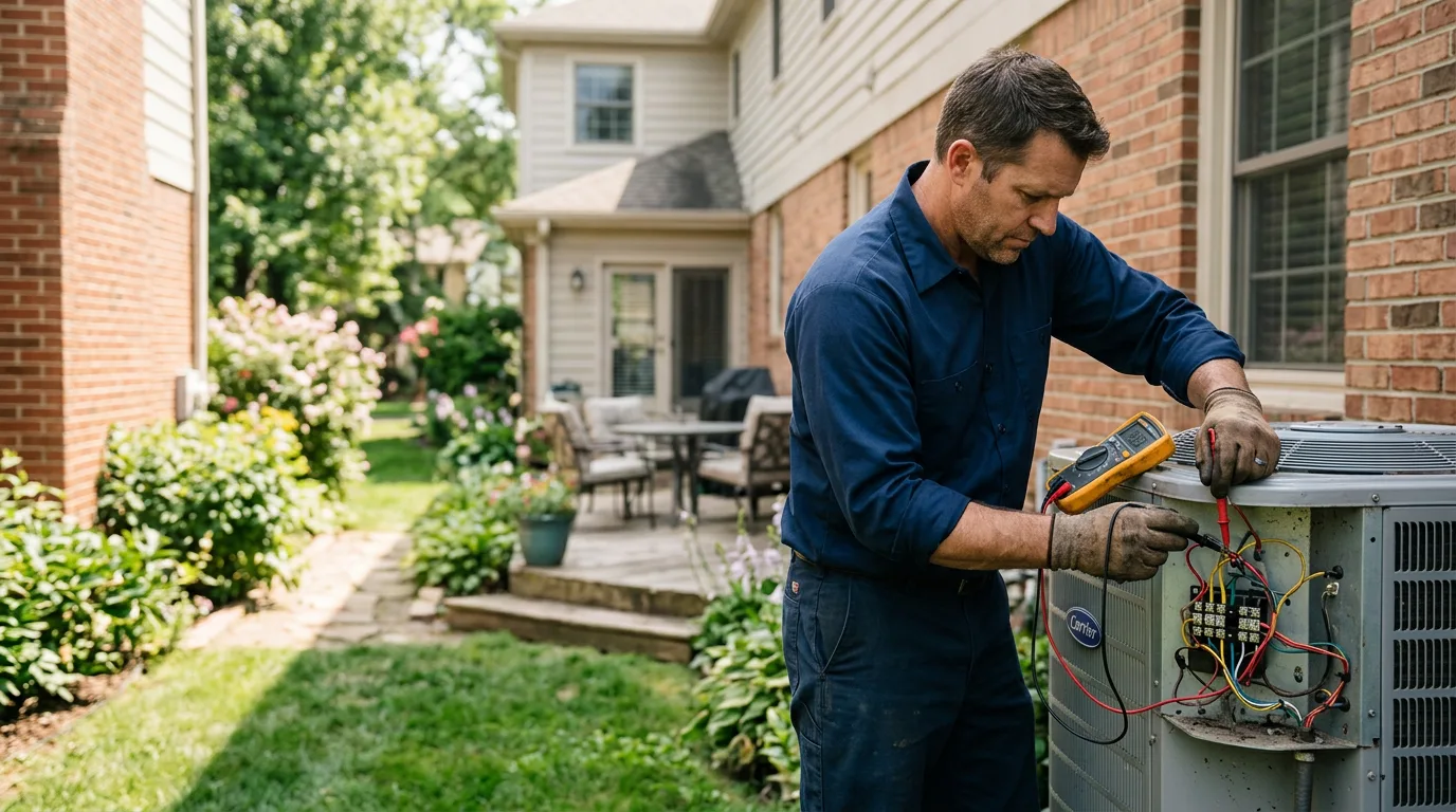HVAC technician working near Grandfield, OK